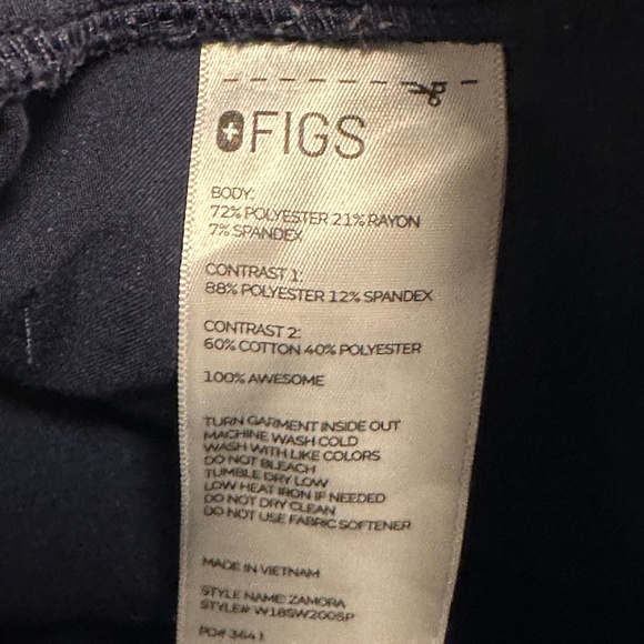 FIGS Women Scrub Pants | Zamora Jogger Navy Blue S Petite Nurse Workwear Medical - Picture 10 of 11